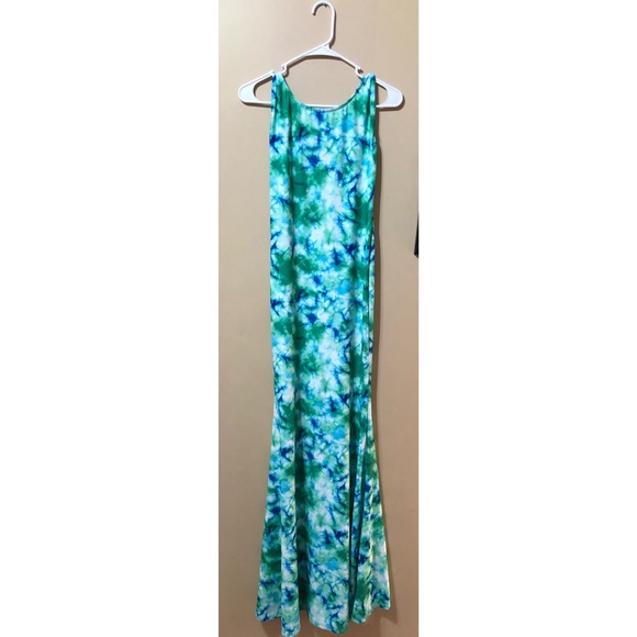 Aqua Blue & Green Maxi Dress - Picture 2 of 5